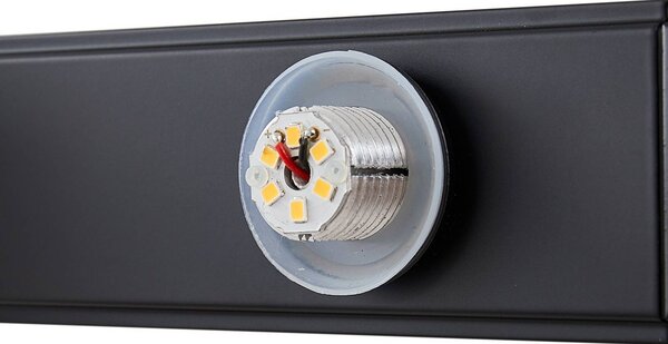 Lucande Myrra LED fürdőszoba fali lámpa, fekete, üveg, 60 cm, IP44, Fekete, Fürdőszoba, Alumínium, Modern