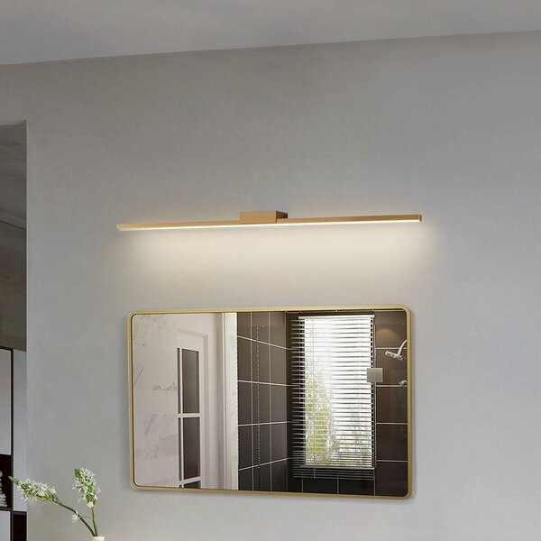 Lucande LED-es tükörlámpa Kivana, réz, fém, 90 cm, IP44, Réz, Fürdőszoba, Alumínium, Modern