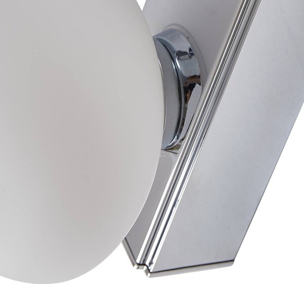 Lucande LED fürdőszoba fali lámpa Myrra, króm, üveg, 60 cm, IP44, Króm / ezüst, Fürdőszoba, Alumínium, Modern