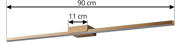 Lucande LED-es tükörlámpa Kivana, réz, fém, 90 cm, IP44, Réz, Fürdőszoba, Alumínium, Modern