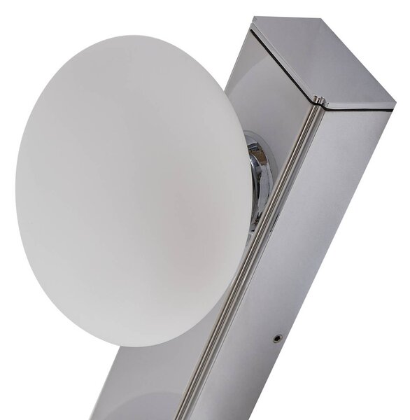 Lucande LED fürdőszoba fali lámpa Myrra, króm, üveg, 60 cm, IP44, Króm / ezüst, Fürdőszoba, Alumínium, Modern