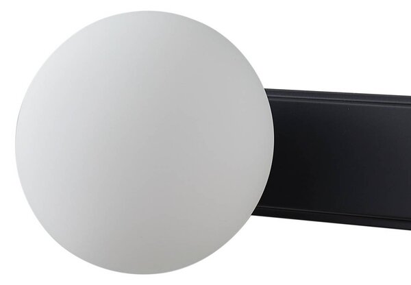 Lucande Myrra LED fürdőszoba fali lámpa, fekete, üveg, 60 cm, IP44, Fekete, Fürdőszoba, Alumínium, Modern