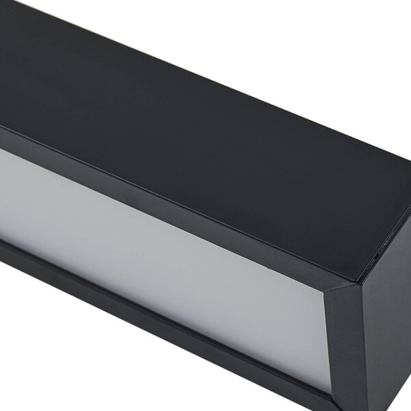 Lucande LED tükörvilágítás Zafira, fekete, alumínium, 90 cm, IP44, Fekete, Fürdőszoba, Alumínium, Modern