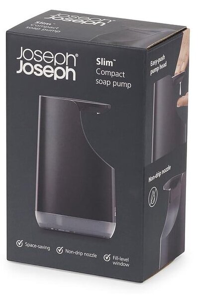 Fekete műanyag szappanadagoló 350 ml Slim – Joseph Joseph