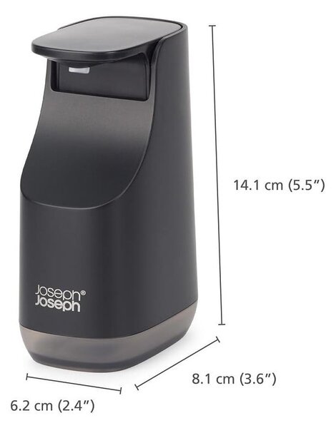 Fekete műanyag szappanadagoló 350 ml Slim – Joseph Joseph