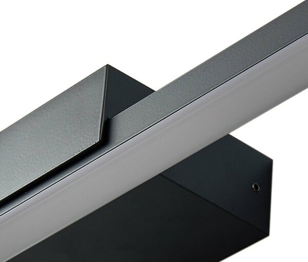 Lucande LED-es tükörlámpa Kivana, fekete, fém, 90cm, IP44, Fekete, Fürdőszoba, Alumínium, Modern