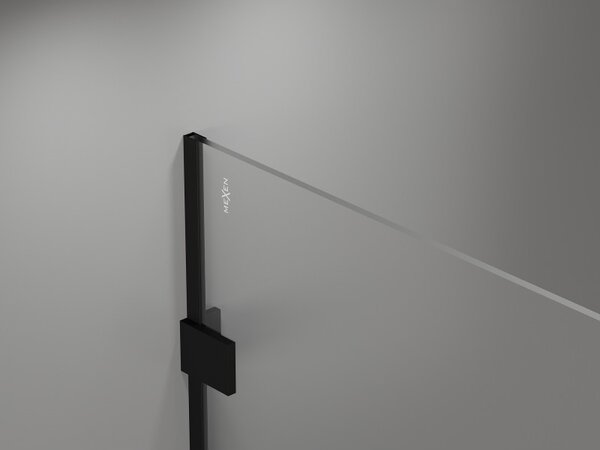 Mexen Lunar zuhanyparaván jobb oldali 50 x 200 cm, 8 mm átlátszó üveg, fekete matt, 830-050-000-70-00-P