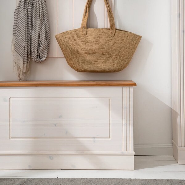 Fehér borovi fenyő tárolóláda 80x45 cm Anita – Støraa