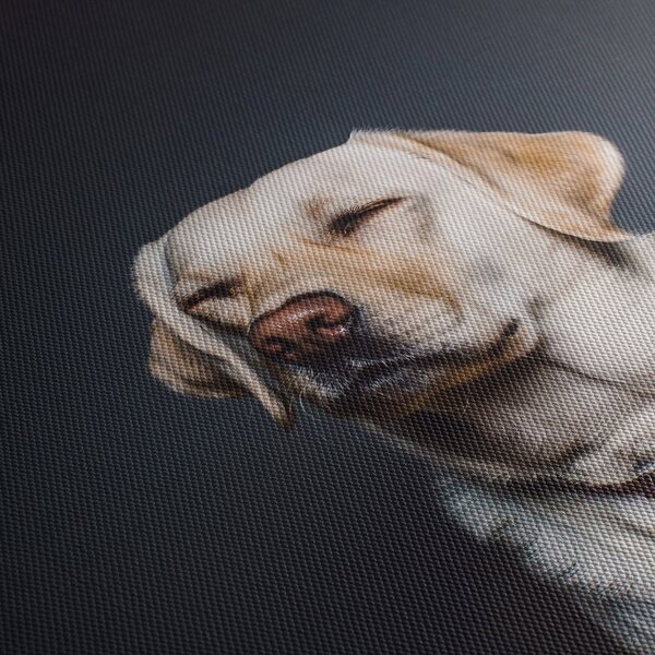 Labrador képe (órával) (90x30 cm)