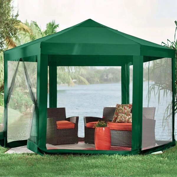 Kerti pavilon, MultiGarden PAW 2X2X2 NET, zöld, 2 x 2 m, 6 szúnyoghálós oldalfallal, fém vázzal, vízálló PE ponyva, 2 m magassággal, cipzáras bejárat