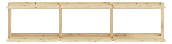 Natúr színű borovi fenyő fali könyvespolc 192x47,5 cm Groove – Karup Design