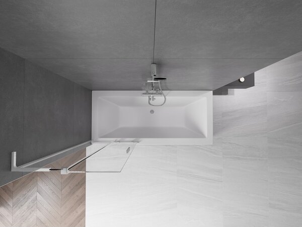Mexen Velar L, 2 szárnyas eltolható kádparaván 70 x 150 cm, 8mm átlátszó üveg, króm profil, 896-070-003-01-01
