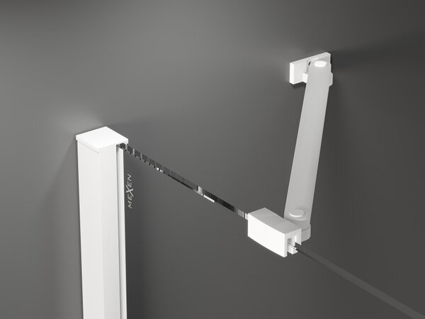 Mexen Velar Duo, nyitható tolóajtó 160x200 cm, 8mm átlátszó üveg, fehér, 871-160-000-02-20