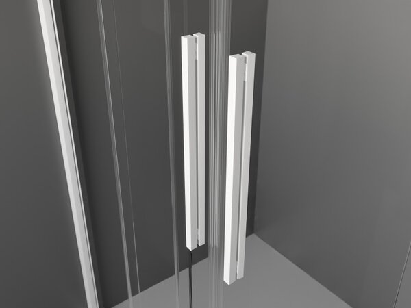 Mexen Velar Duo, nyitható tolóajtó 160x200 cm, 8mm átlátszó üveg, fehér, 871-160-000-02-20