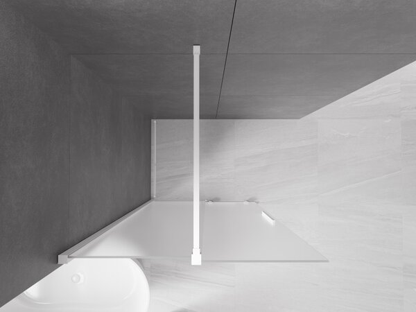 Mexen Velar, zuhany paraván tolóajtóval Walk-in 80 x 200 cm, 8 mm-es matt üveg, fehér matt, 871-080-000-33-20