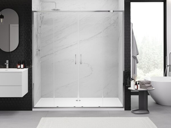 Mexen Exo, 2 szárnyú csúszó 170x200 cm, 6mm átlátszó üveg, króm profil, 8152-170-000-01-00