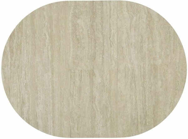 Gaston Ceramic 100 kerek bővíthető étkezőasztal MDF kerámia bevonattal bézs travertino mintázat kasmír fém lábbal