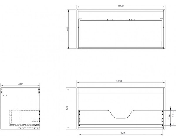 Mexen Box-A, fali szekrény 100 cm, 1 fiók, diófa, 91AX0-1000-470-1-86