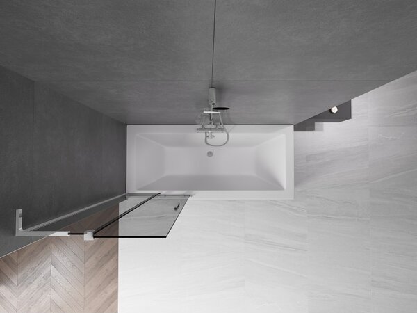 Mexen Velar L, 2 szárnyas eltolható kádparaván 70 x 150 cm, 8mm szürke üveg, króm profil, 896-070-003-41-01