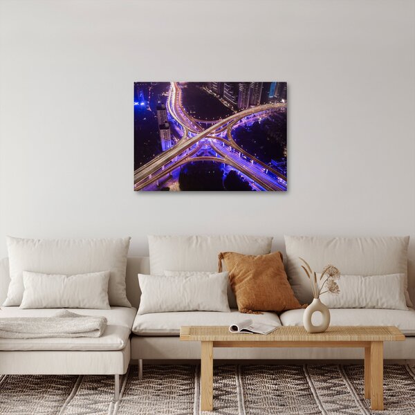 Egy kép egy nagy kereszteződésről éjjel (70x50 cm)