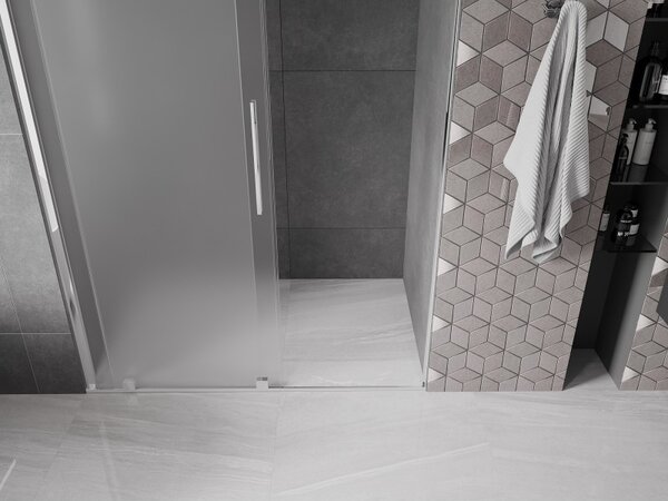 Mexen Velar, tolózuhanyajtó nyitáshoz 140 cm, 8 mm-es matt üveg, króm, 871-140-000-31-01