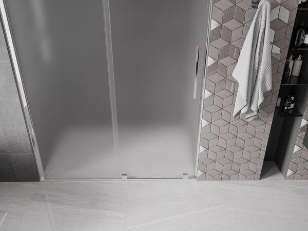 Mexen Velar, tolózuhanyajtó nyitáshoz 140 cm, 8 mm-es matt üveg, króm, 871-140-000-31-01