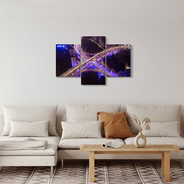 Egy kép egy nagy kereszteződésről éjjel (90x60 cm)