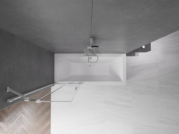 Mexen Velar, 2 szárnyas eltolható kádparaván 70 x 150 cm, 8mm átlátszó üveg, króm profil, 896-070-000-01-01