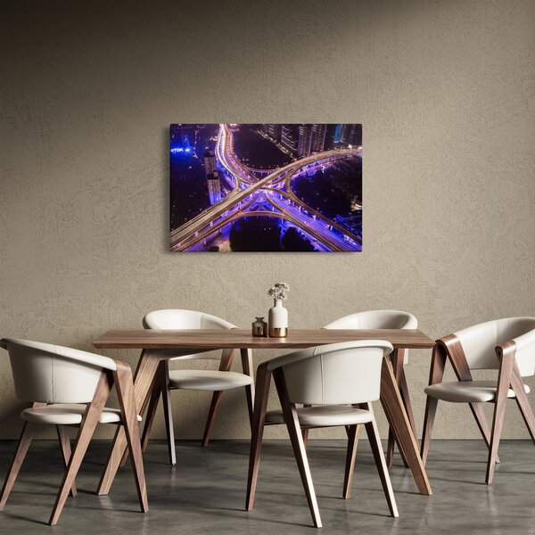 Egy kép egy nagy kereszteződésről éjjel (90x60 cm)
