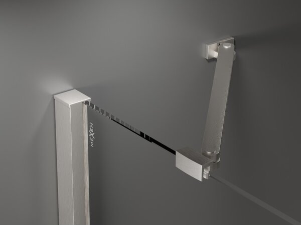 Mexen Velar Duo, zuhanykabin tolóajtóval 80 x 80 cm, 8mm szürke üveg, csiszolt acél, 871-080-080-42-97