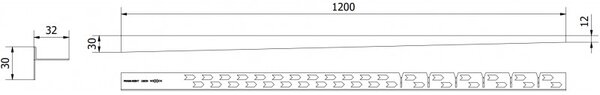 Mexen Line-B sín 120 cm jobb oldali, fényes arany, 185001120R
