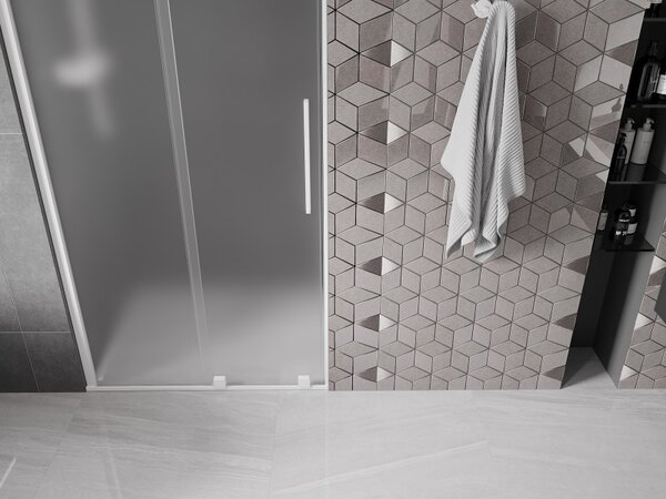 Mexen Velar, tolózuhanyajtó nyitáshoz 100 cm, 8 mm-es matt üveg, fehér matt, 871-100-000-31-20