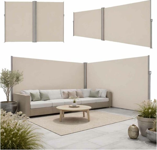 LUARO sarok terasz napellenző behúzható 180 x 620 cm bézs színben