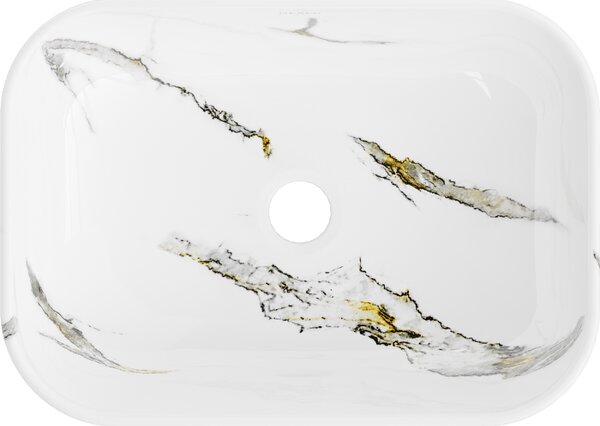 Mexen Rita, asztali mosogató 455x325x135 mm, fehér-fehér kőutánzat, 21084581