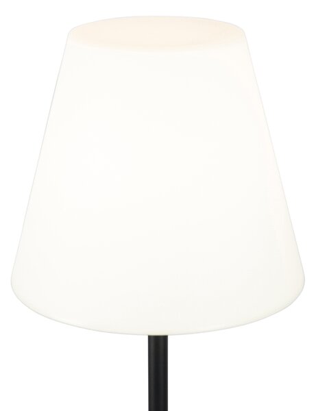 Okos állólámpa fekete, fehér lámpabúrával 35 cm IP65 WiFi-vel A60 - Virginia