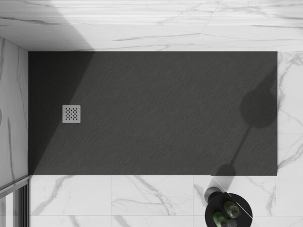 Mexen Stone+, négyszögletes ásványi kompozit kád 160 x 70 cm, antracit, 44717016