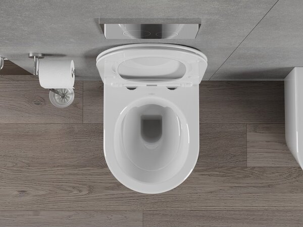 Mexen Rico Rimless WC csésze lassan záródó slim üléssel, duroplast, fényes fehér - 30720400