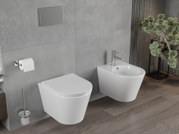 Mexen Rico Rimless WC csésze lassan záródó slim üléssel, duroplast, fényes fehér - 30720400