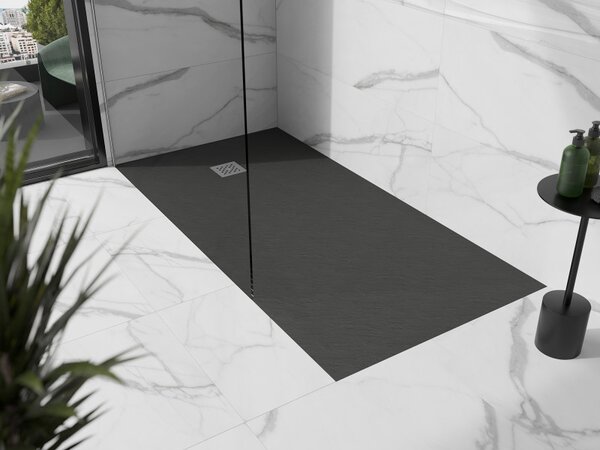 Mexen Stone+, négyszögletes ásványi kompozit kád 160 x 70 cm, antracit, 44717016