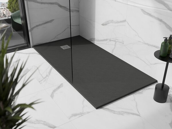 Mexen Stone+, négyszögletes ásványi kompozit kád 160 x 70 cm, antracit, 44717016