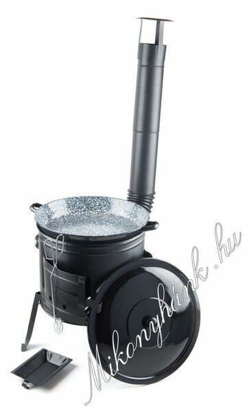 39cm Bográcsház + zománcozott szeletsütő 42cm 9 részes