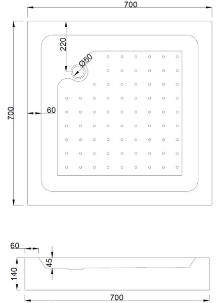 Mexen Rio, négyzet alakú zuhany tolóajtóval 70 (ajtó) x 70 (ajtó) x 190 cm, 5 mm-es matt üveg, arany profil + fehér zuhanytálcás RIO, 860-070-070-50-…