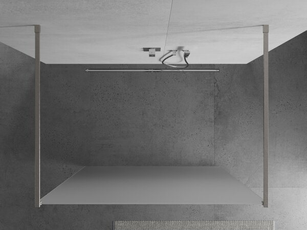 Mexen Kioto, Walk-In zuhanyparaván 130 x 200 cm, 8 mm-es matt üveg, csiszolt acél profil, 800-130-002-97-30