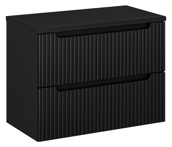 Fürdőszoba szekrény felsővel NOVA Black D80/2 | 80 cm