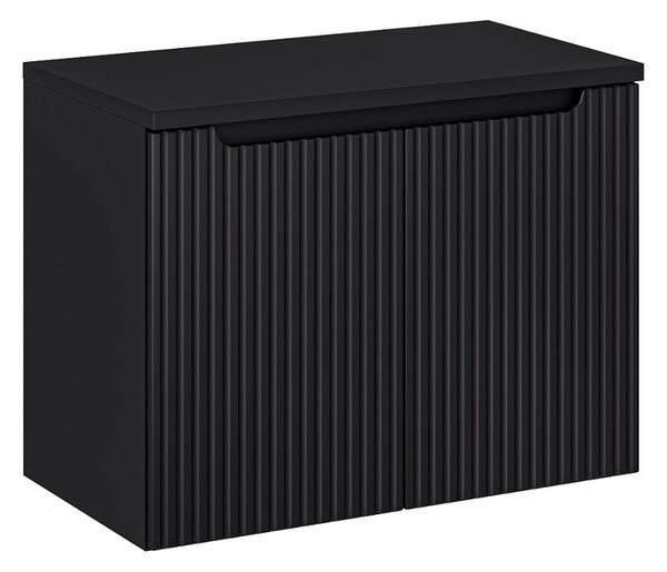 Fürdőszoba szekrény felsővel NOVA Black D80/4 | 80 cm