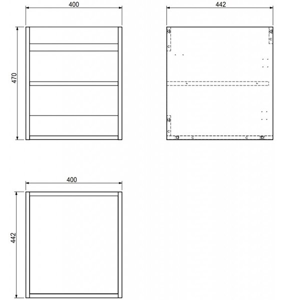Mexen Box-A, fali szekrény 40 cm, matt fehér, 91AX1-0400-470-1-01