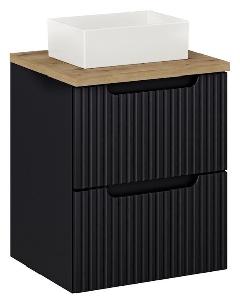 Fürdőszoba szekrény mosdóval és tetővel NOVA Black DU50/1 | 50 cm