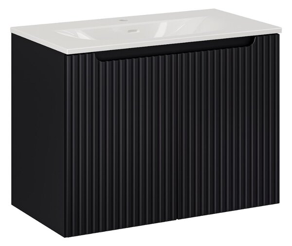 Fürdőszoba szekrény mosdóval NOVA Black U80/2 | 80 cm