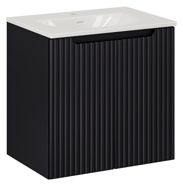 Fürdőszoba szekrény mosdóval NOVA Black U60/2 | 60 cm