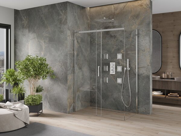Mexen Omega zuhanykabin 160x70cm, 8mm üveg, króm profil-átlátszó üveg, 825-160-070-01-00